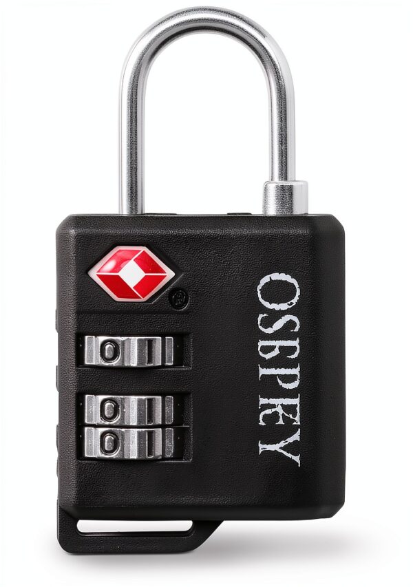 Cadenas Osprey Noir Sécurité Voyage Nylon Déverrouillage